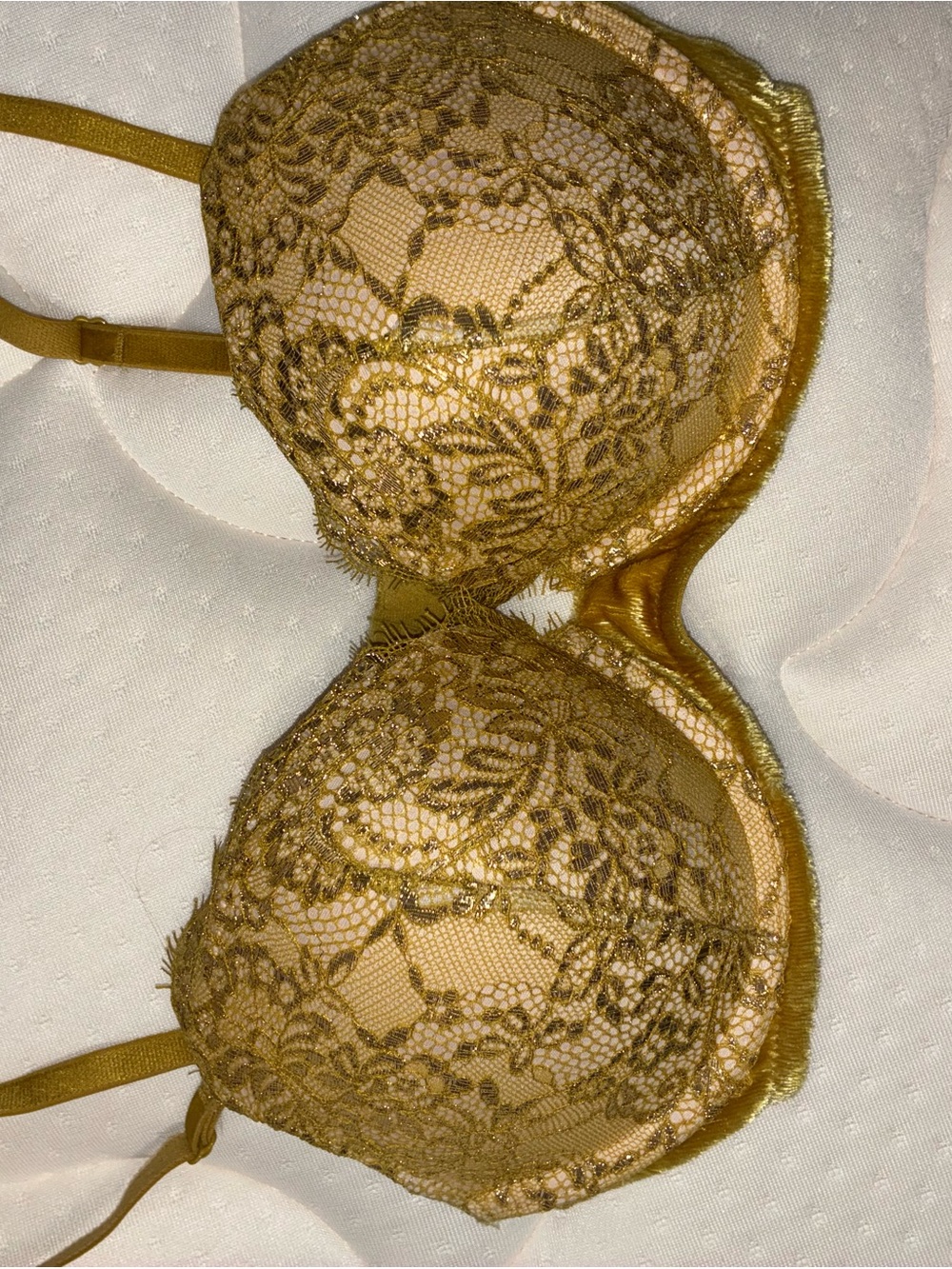 Victoria's Secret Gold Lace Underwire Bra